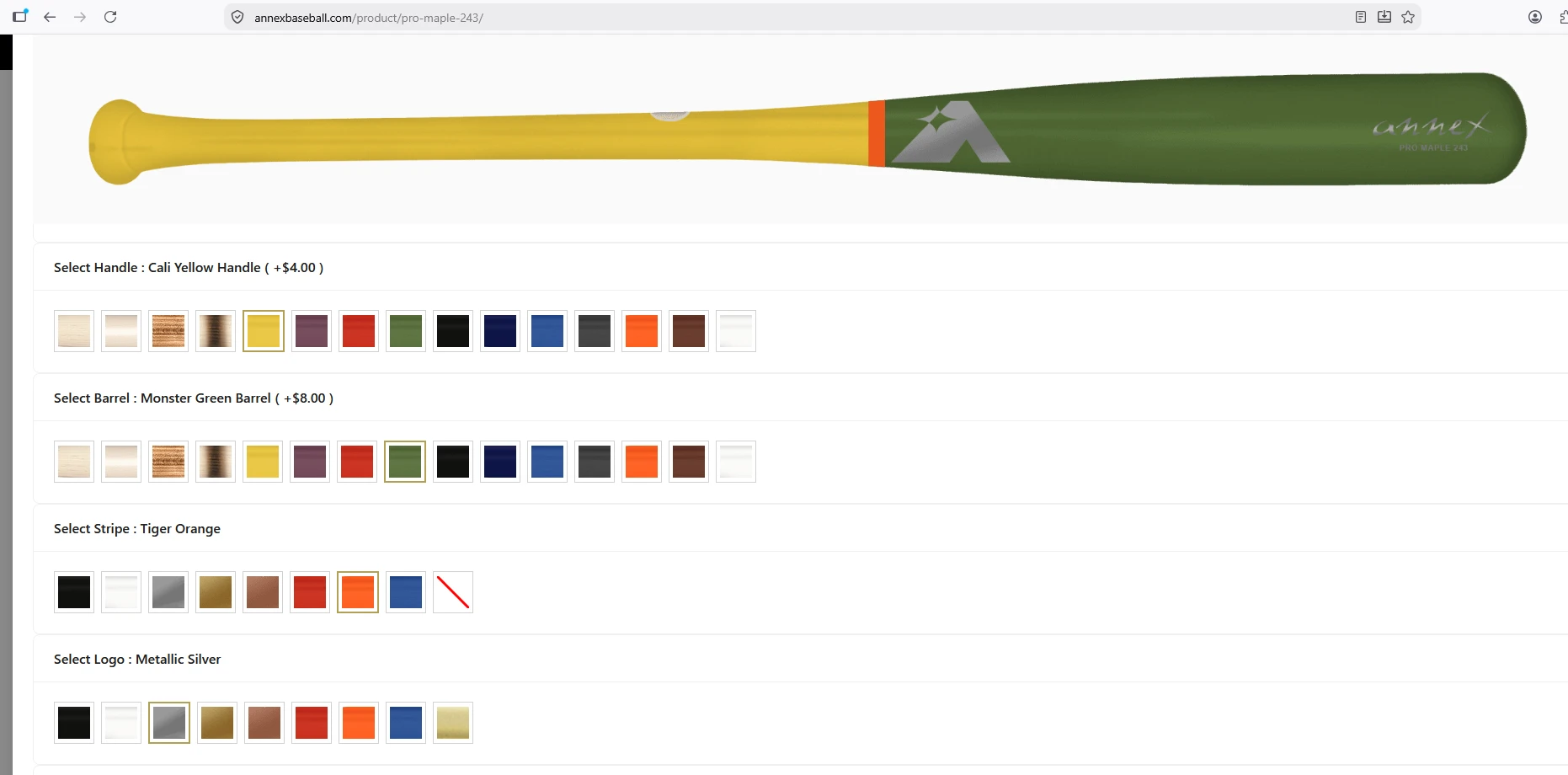 Annex Interactive Custom Baseball Bat Builder