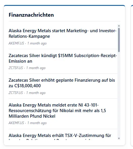Automatically published financial news articles in German