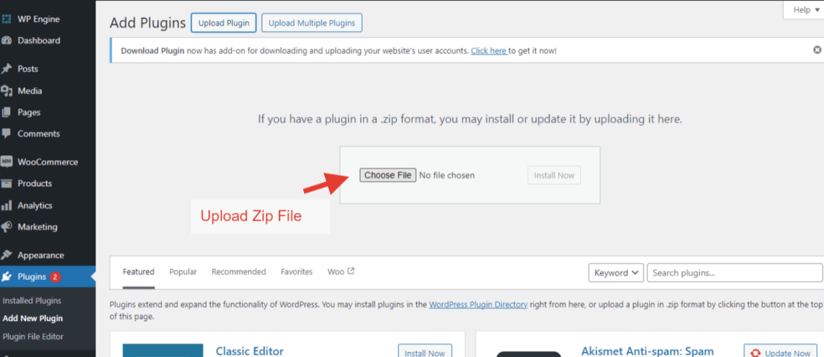 plugin zip folder to plugin installation