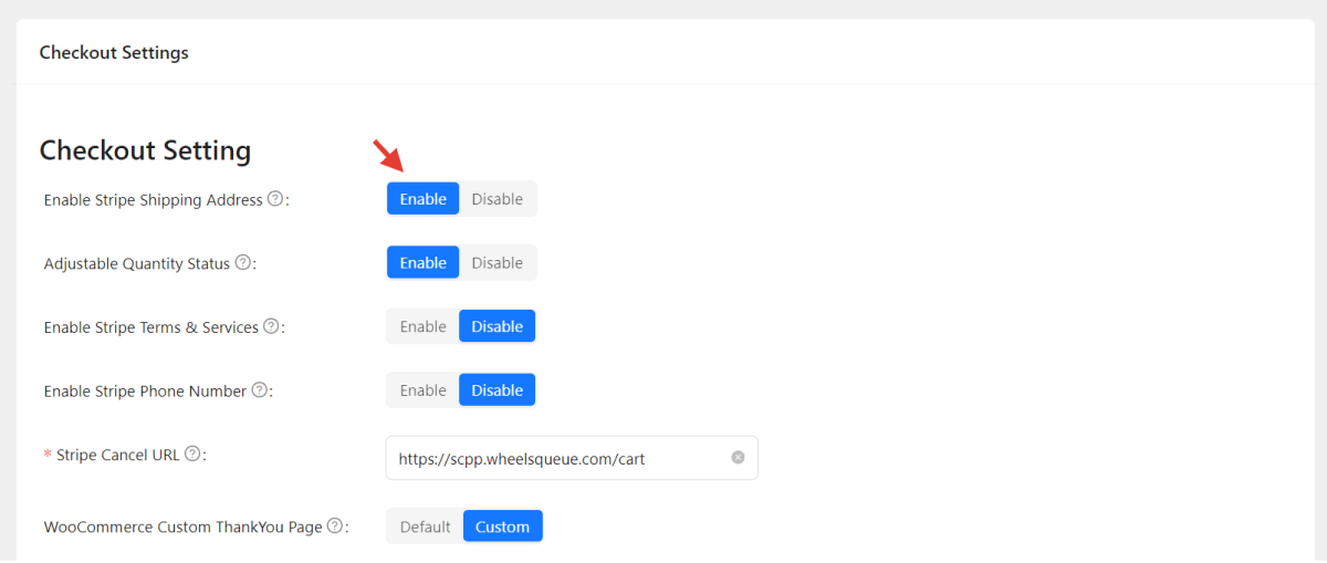 Checkout Stripe shipping address