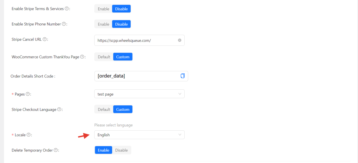 select different languages