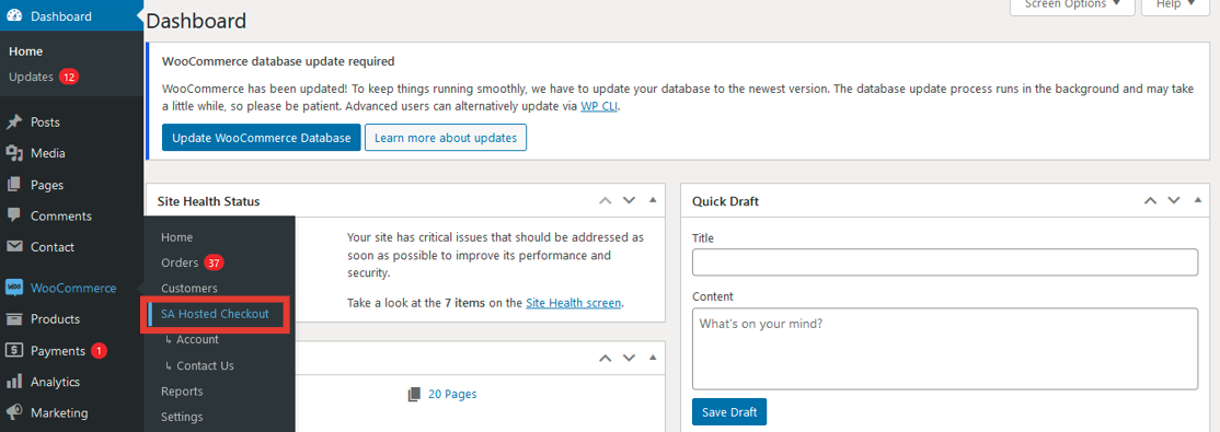 SA Hosted Checkout WooCommerce Setting