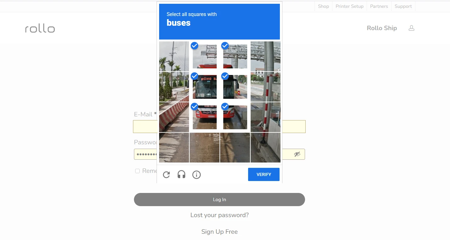 Rollo WordPress login with CAPTCHA challenge