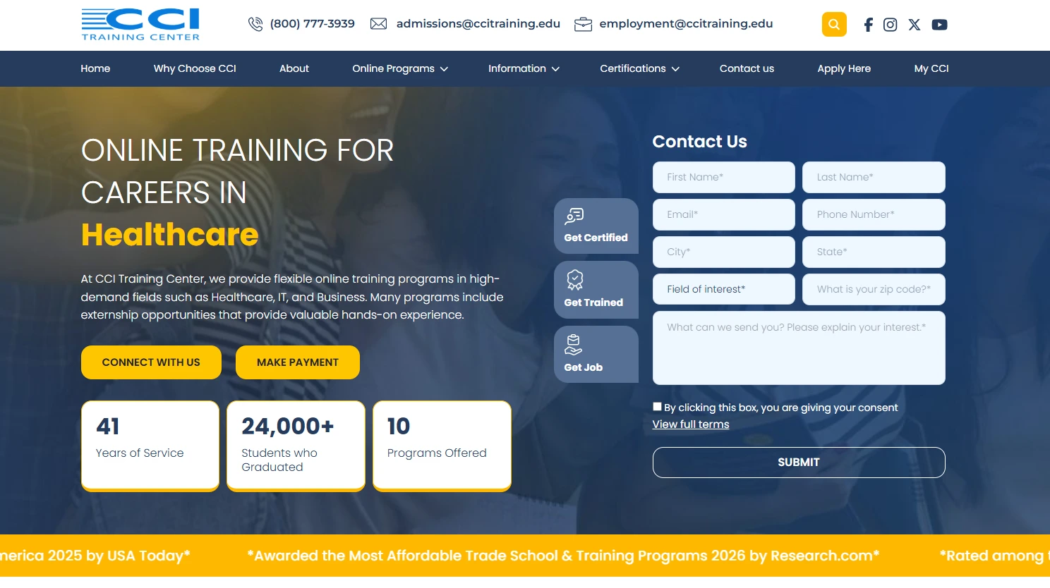 CCI Training WordPress Redesign for Better Design, Content and Organic Growth