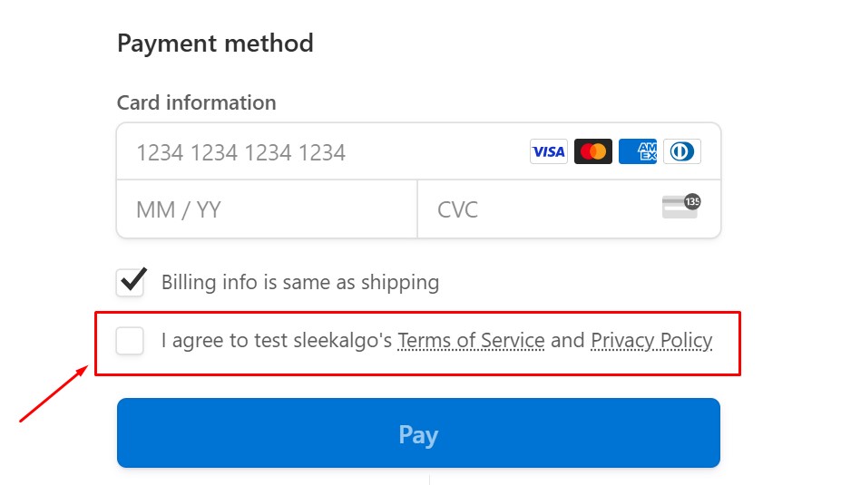 Terms and Services Checkbox in checkout
