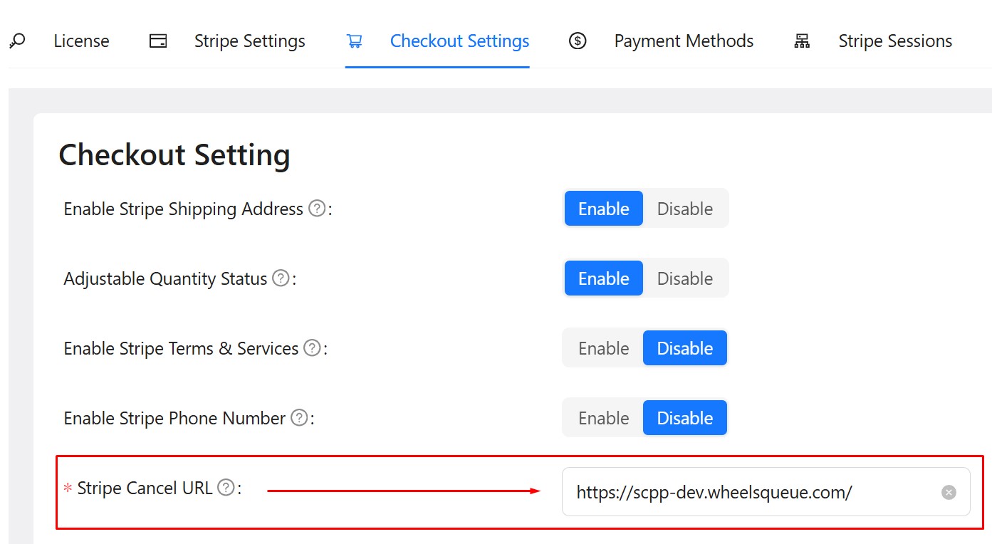 Set a Cancellation URL