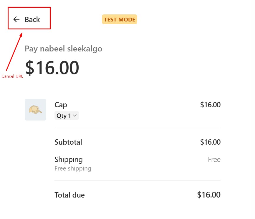 Cancellation URL in checkout