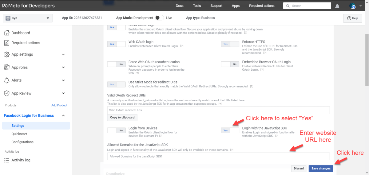 Login with the Javascript SDK