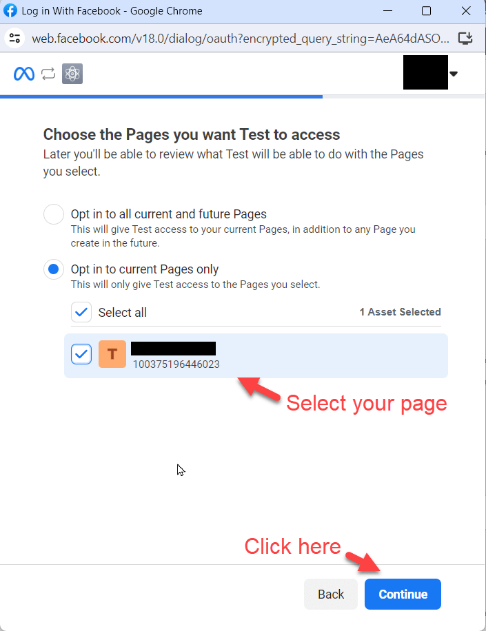 continuing with your facebook account