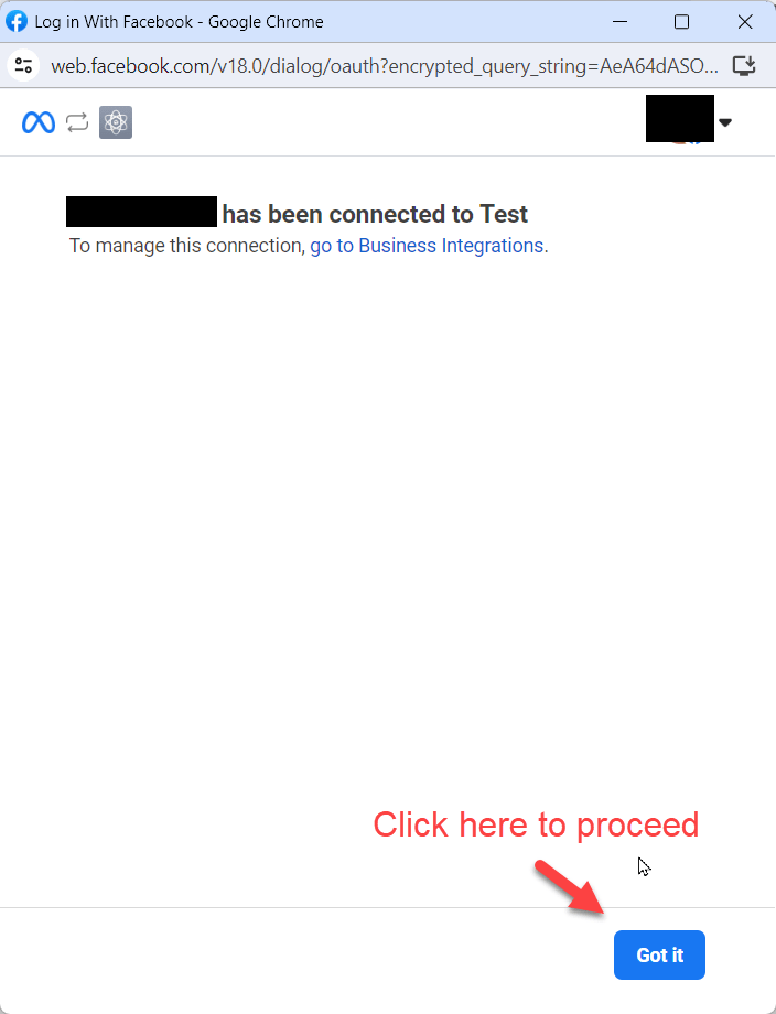 Account Connected to Testing