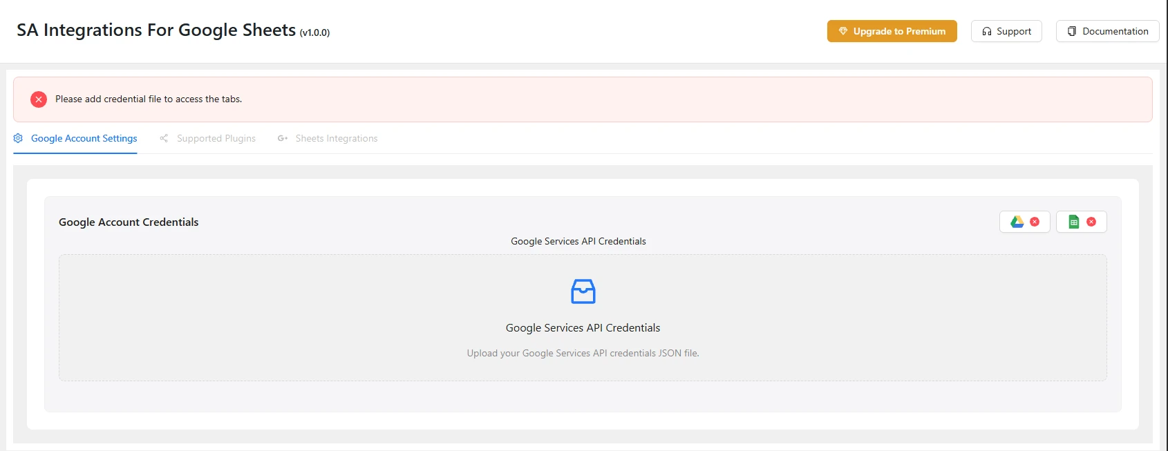 SA Integrations for Google Sheets