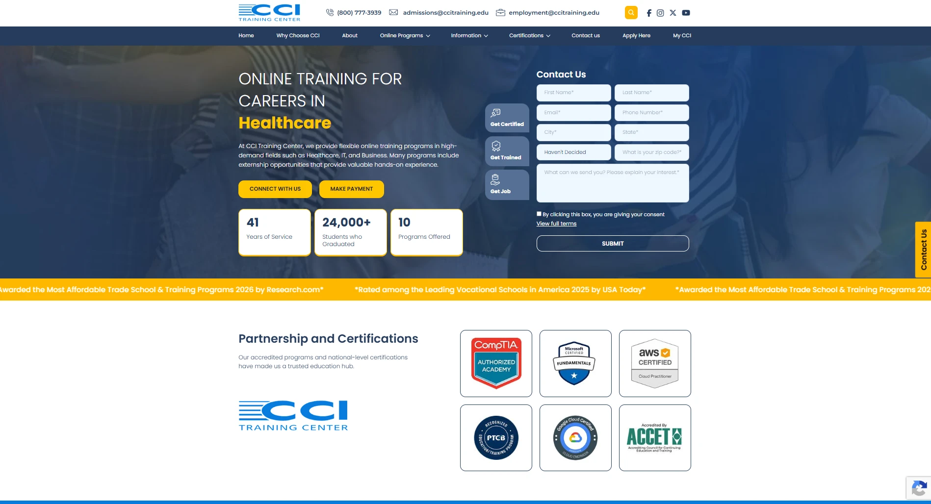 CCI Training WordPress Redesign for Better Design, Content and Organic Growth